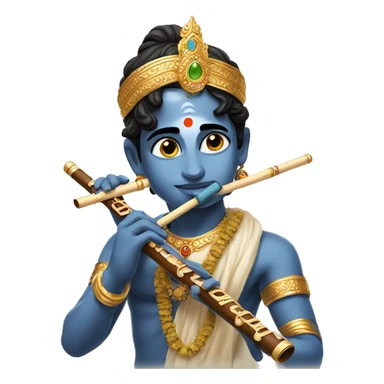 lord krishna playing flute sticker