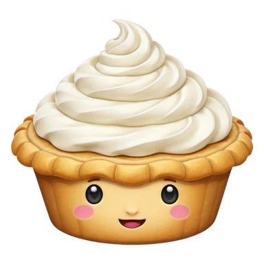 cute pie emoji no face with whipped cream  sticker