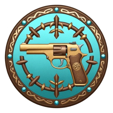gun and powder and tribal nature faction emblem sticker