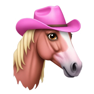pink horse with cowboy hat  sticker