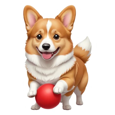 Corgi is playing with a ball sticker
