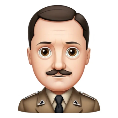Adolf Hitler, big eyes, cute, light smile sticker
