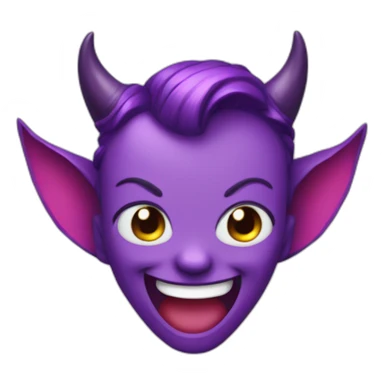 Cute giggle laugh with purple devil ears  sticker