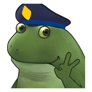 Frog wearing a propeller hat sticker