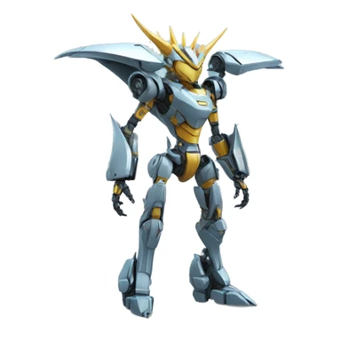 a futuristic mechanical spiky Medabot-Dragon full body sticker