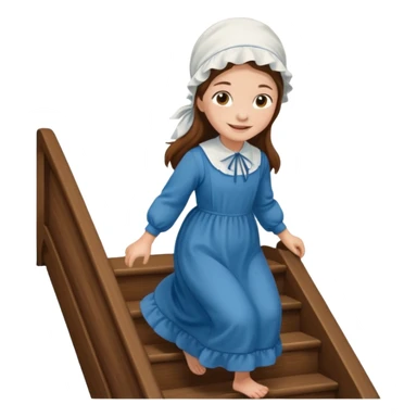 AMISH GIRL SLIDER DOWN STAIRS sticker