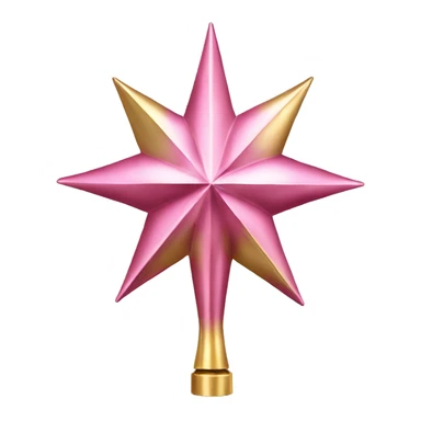 Isolated Realistic metallic pink and gold tree topper. sticker