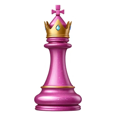 pink glitter chess piece king sticker