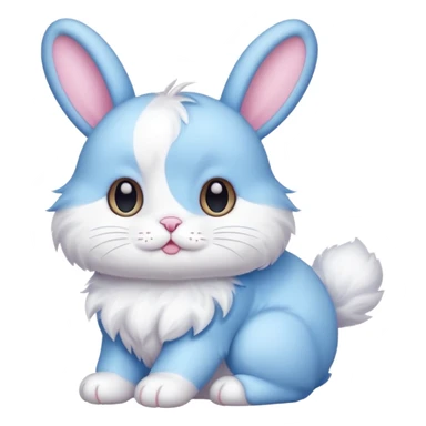 blue bunny and pink cat sticker