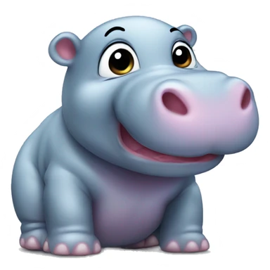 glistening baby hippo sticker
