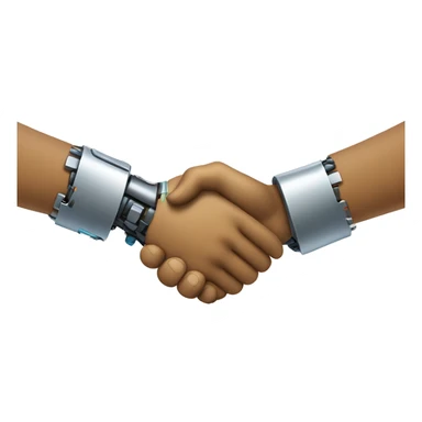 A handshake with a robot, symbolizing human-technology collaboration. sticker