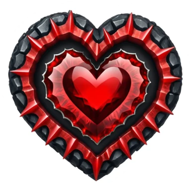 Black and red gothic crystal geode heart sticker