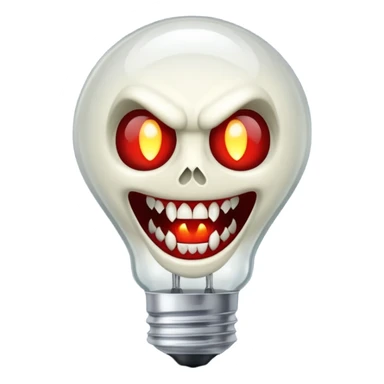 bulb with vampire fangs sticker