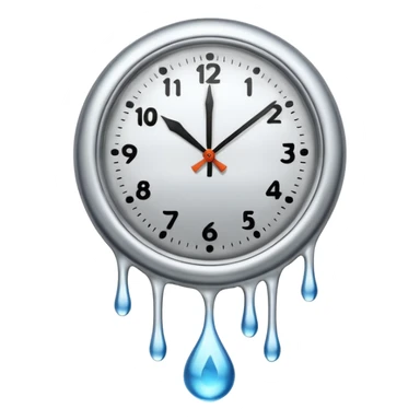 melting clock sticker