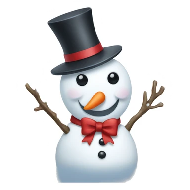 Snowman with a bow sticker