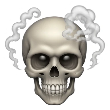 Make a skull emoji whose head is blasted off and smoke is coming from its head from inside sticker