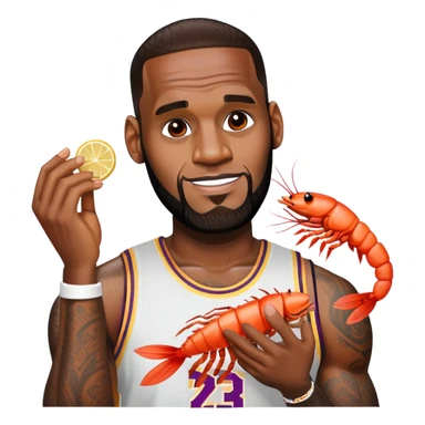 Lebron with a shrimp sticker