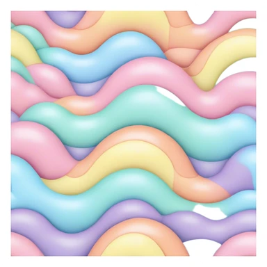 melted pastel rainbow puffy pattern background  sticker