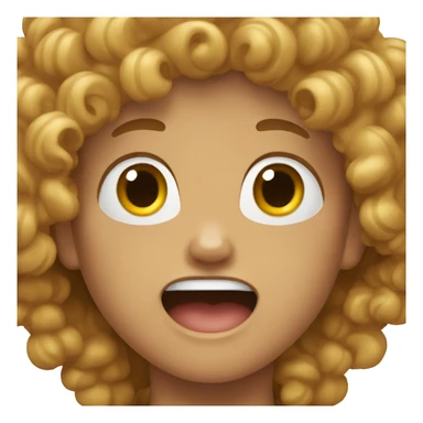 mixed boy curly hair screaming sticker