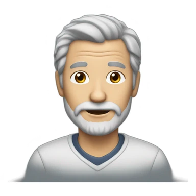 62 year old man with grey hair an beard sticker