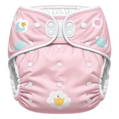 pastel pink disposable diaper with cute baby nursery prints and patterns sticker