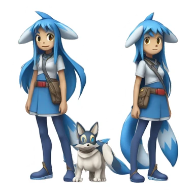 NIÑA ANIME ON POKEMON LUCARIO sticker