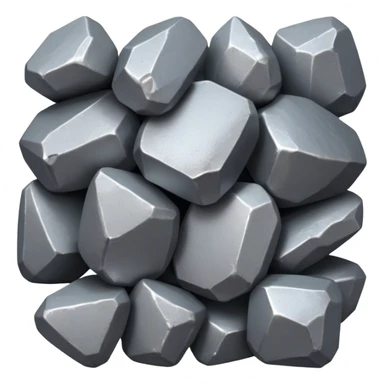 Cinematic Realistic Lead Ore, Heavy and dense, with a matte gray surface and subtle metallic glimmer. The metal's weight and durability are evident, with soft, sharp edges and a slight texture that enhances its solid presence. Soft glowing outline, capturing the essence of raw strength and industrial power in lead ore. sticker