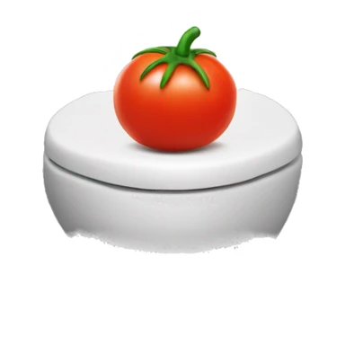 Toilet with tomato on top sticker