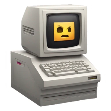 80's computer with an arrow on the screen sticker