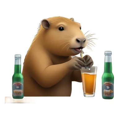 Capybara taking a shot in a bar sticker