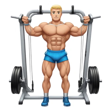 standing bodybuilder hip abduction cable machine exercise sticker
