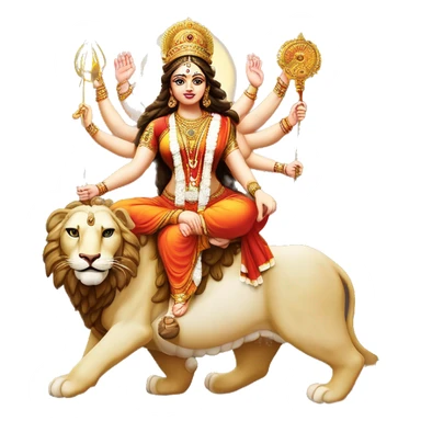 Maa durga on lion     and title shold be         
       विजयादशमीको हार्दिक शुभकामना! sticker