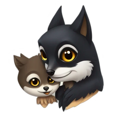 owl kissed black fox sticker