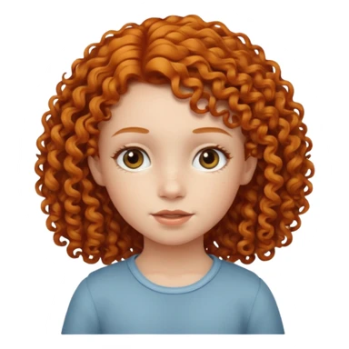 girl child with ginger curly hair sticker