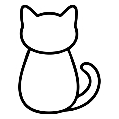 outlined cat icon with no fill sticker