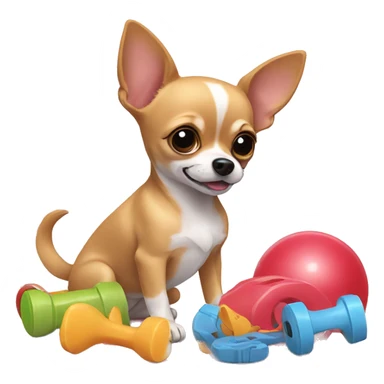 Chihuahua playing with toys  sticker