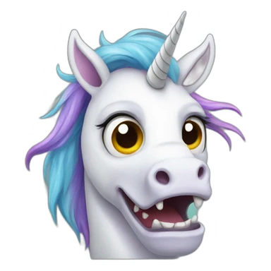 very scary unicorn sticker