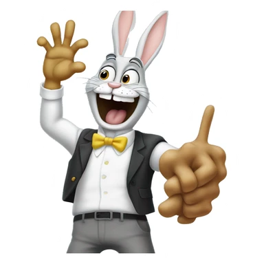 bugs bunny che stringe la mano a spongebob sticker