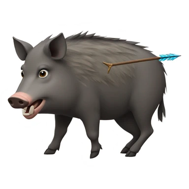 Wild boar with an arrow in it  sticker