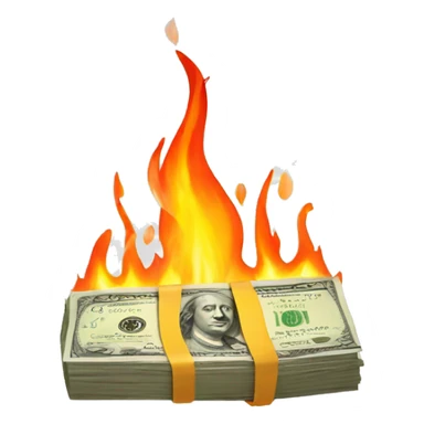Money burning  sticker