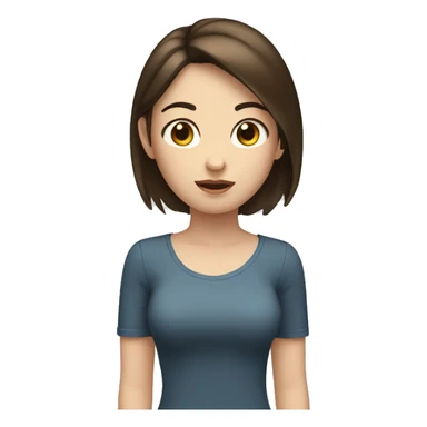 girl with brunette hair and white skin shrugging sticker