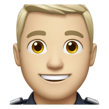 A police man, white skin, happy sticker