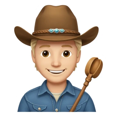 Give this emoji 🤠 a whip make it a white guy  sticker