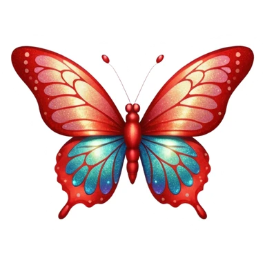 red glitter butterfly sticker