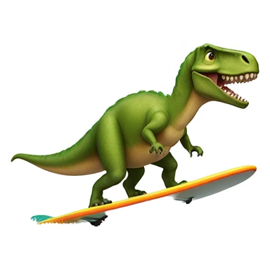 dinosaur riding a surfboard  sticker