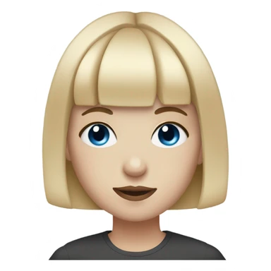Girl with blonde short hair and bangs and pale skin and blue eyes and septum piercing  sticker