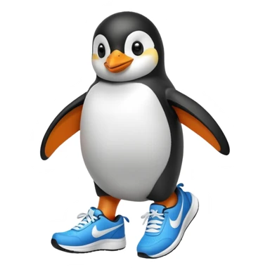 Penguin wearing Nike shoes  sticker