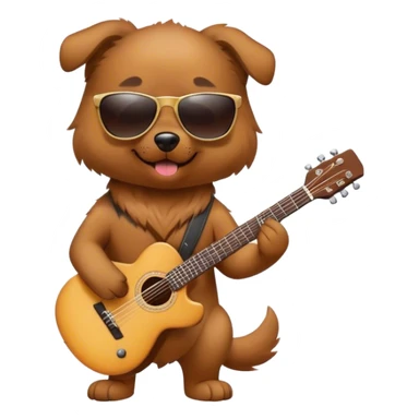 Dog with Guitar and wearing Sunglasses  sticker