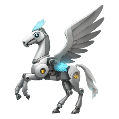 Robot Pegasus with robot wings sticker