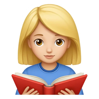 A girl reading book sticker